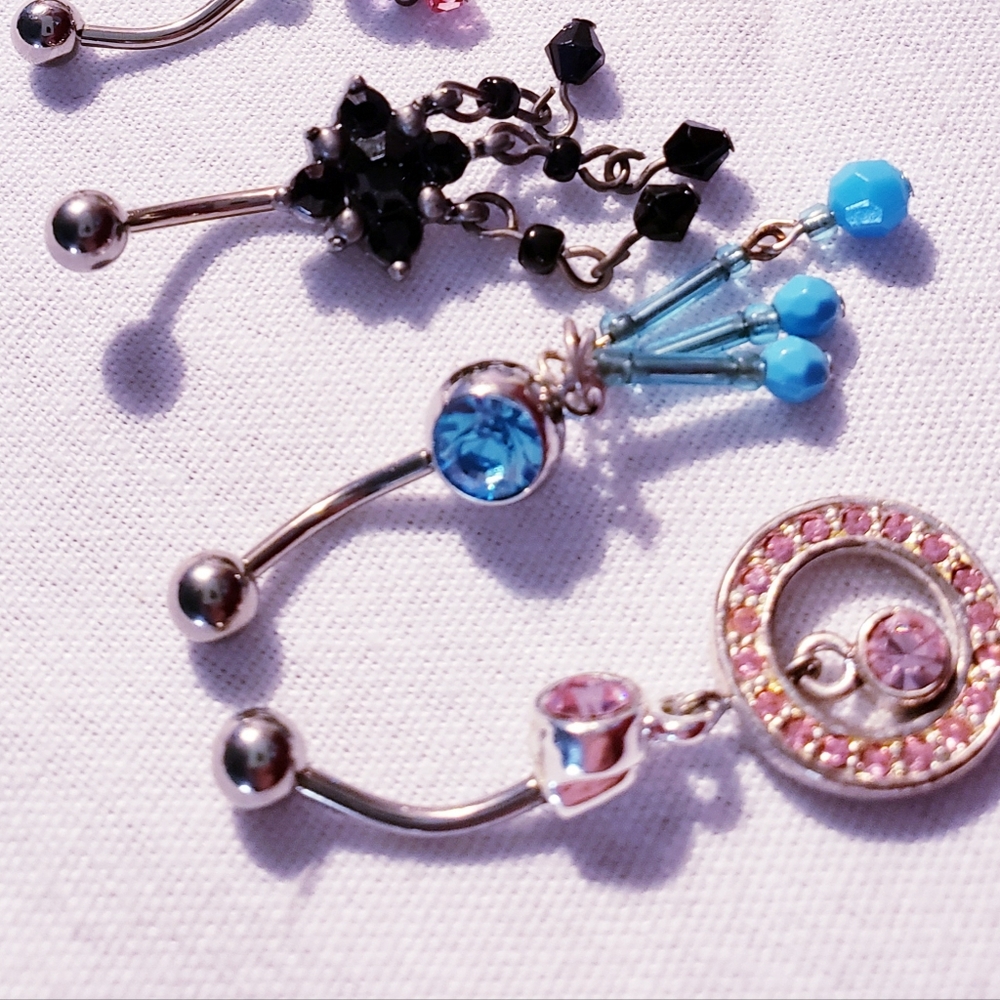 Belly button rings pierced jewelry bundle of 6 - Picture 11 of 14